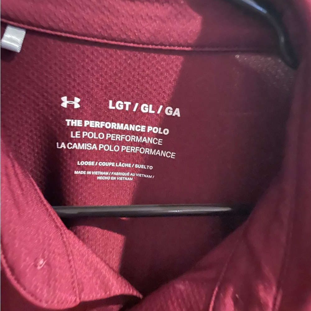 Under Armour - Burgundy polo golf shirt. LT. EUC